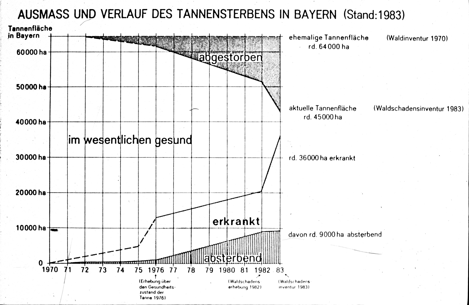 Waldsterben Deutschland nach Baumarten